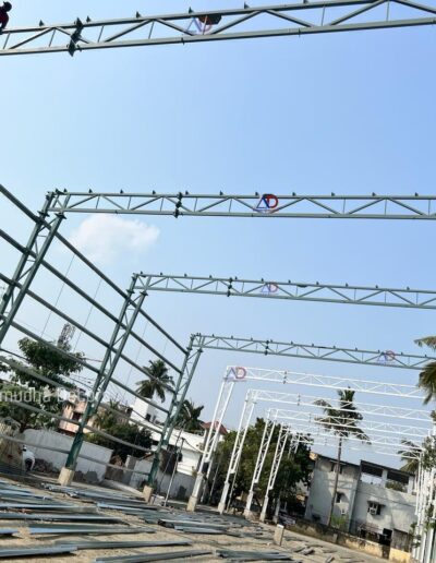 Lightweight PUF panel being lifted during installation