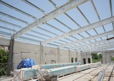 PEB structure project in Porur – pre-engineered steel building by Amudha Decors